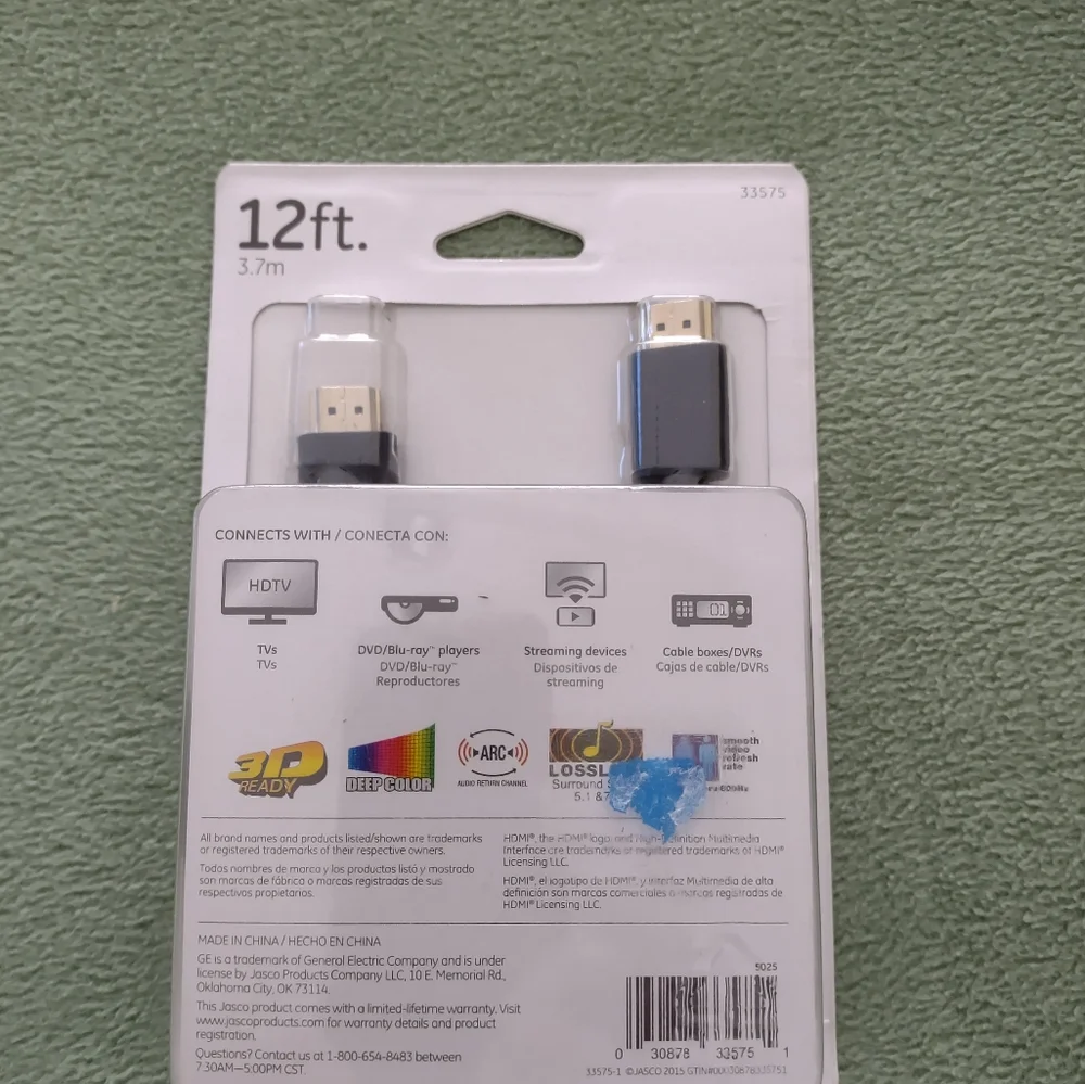 GE 12 ft. HDMI cord